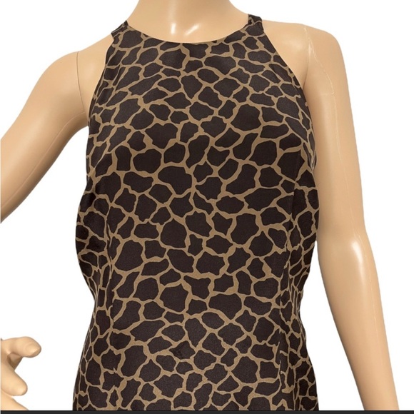 Lew Magram Vintage Animal Print Halter style Maxi Dress Size 8 - Picture 4 of 9